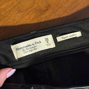 NWT Abercrombie and Fitch the 90s Straight Ultra High Rise Leather Pants